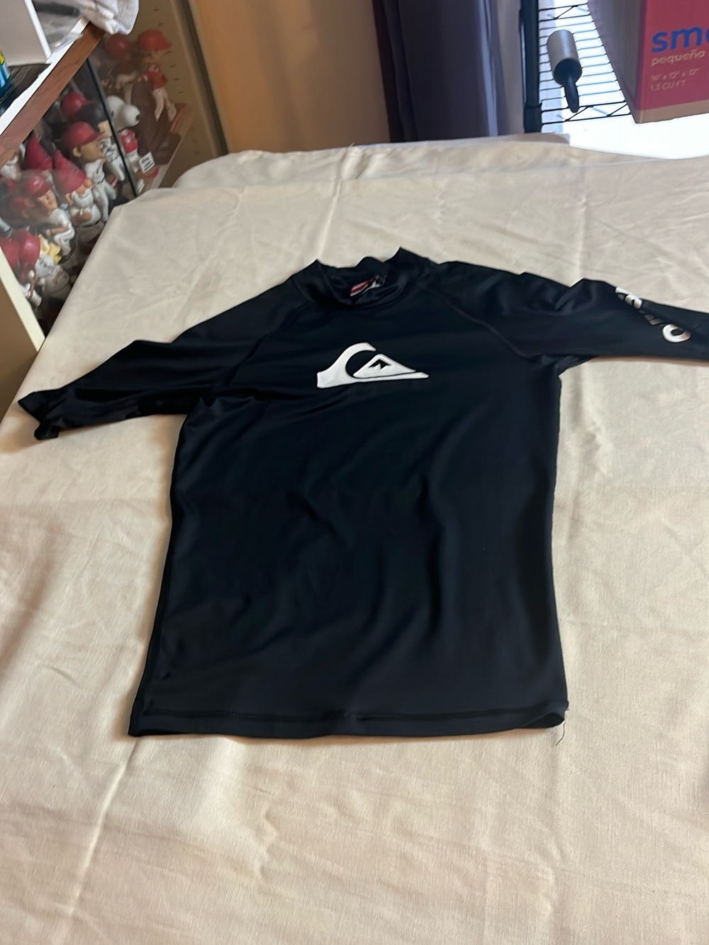 Quiksilver Black Athletic Mid Sleeve Rash Guard Shirt